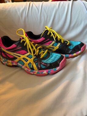 ASICS Bright Teal, Pink & Yellow Athletic Sneakers